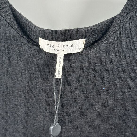 Rag & Bone Nwt Classic‎ Black Mini Dress Sm Open Back Minimal Short Sleeve $195 - Picture 8 of 10